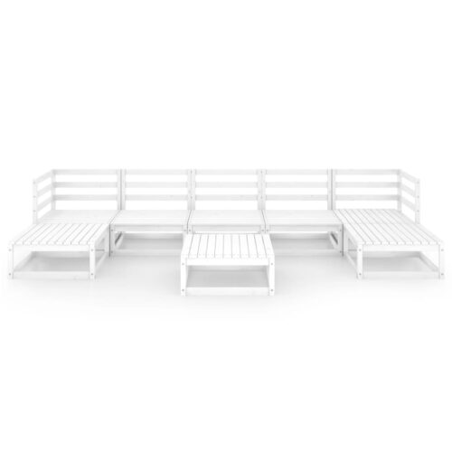 8-Piece Garden Lounge Set Pine Wood Outdoor Patio Furniture - Image 3