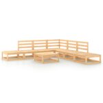 8-Piece Garden Lounge Set Pine Wood Outdoor Patio Furniture