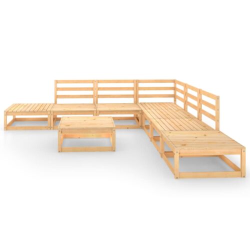 8-Piece Garden Lounge Set Pine Wood Outdoor Patio Furniture - Image 3
