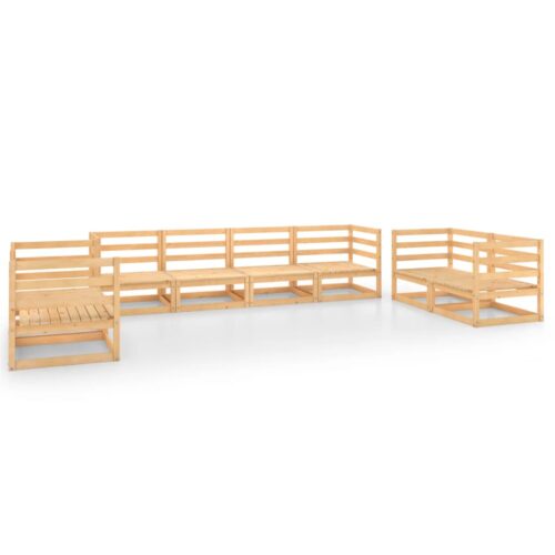 8-Piece Garden Lounge Set Pine Wood Outdoor Patio Furniture