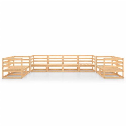 8-Piece Garden Lounge Set Pine Wood Outdoor Patio Furniture - Image 3