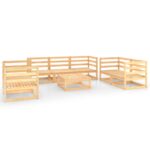 8-Piece Garden Lounge Set Pine Wood Outdoor Patio Furniture