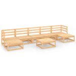 8-Piece Garden Lounge Set Pine Wood Outdoor Patio Furniture