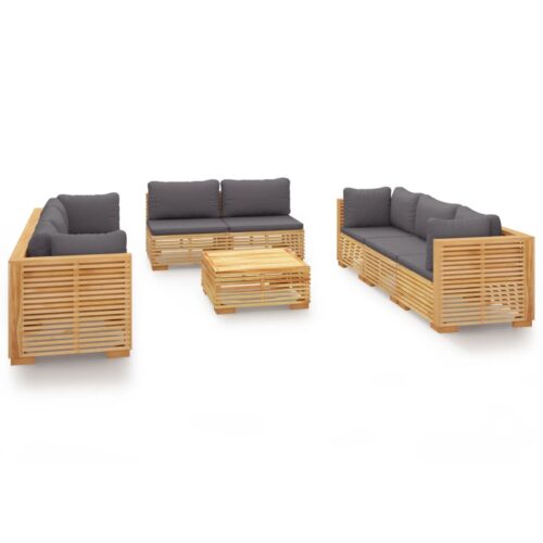 9-Piece Garden Lounge Set with Cushions Acacia Wood Timber Outdoor Patio Furniture