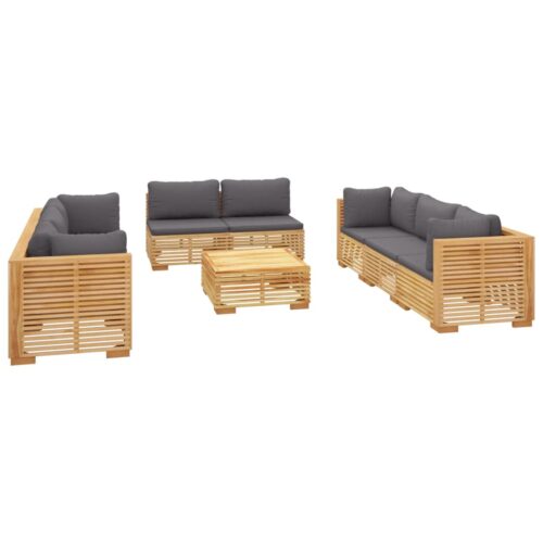 9-Piece Garden Lounge Set with Cushions Acacia Wood Timber Outdoor Patio Furniture - Image 3