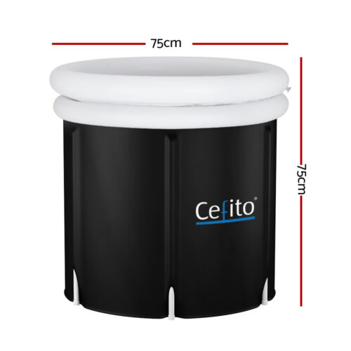 Weisshorn Portable Ice Bath Tub 75X75CM Inflatable Folding Bathtub Spa Massage - Image 2