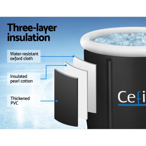 Weisshorn Portable Ice Bath Tub 75X75CM Inflatable Folding Bathtub Spa Massage - Image 4