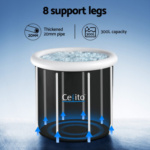 Weisshorn Portable Ice Bath Tub 80X80CM Inflatable Folding Bathtub Spa Massage - Image 5