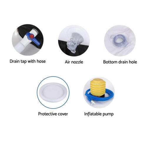 Weisshorn Portable Ice Bath Tub 80X80CM Inflatable Folding Bathtub Spa Massage - Image 6