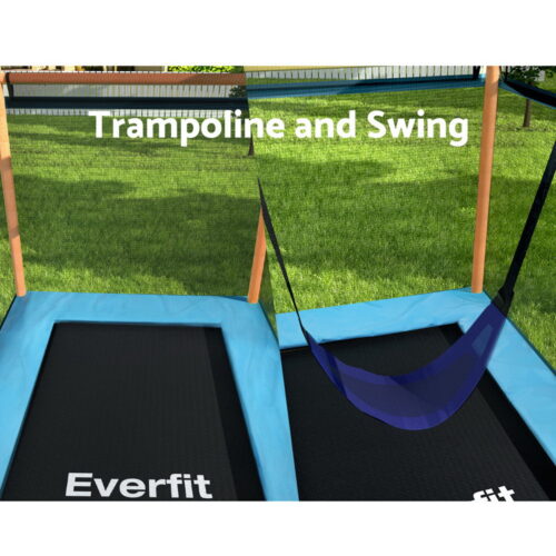 Everfit 6FT Trampoline Kids Rectangle Trampoline w/ Swing Enclosure Safety Net Orange - Image 5