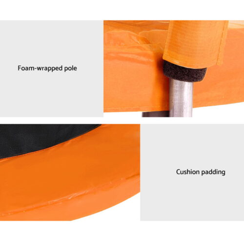 Everfit 6FT Trampoline for Kids with Ladder Enclosure Safety Net Rebounder Orange - Image 5
