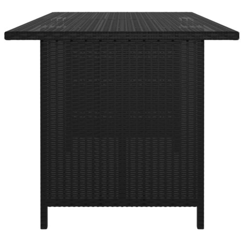 10-Piece Garden Lounge Set with Cushions Poly Rattan Wicker Outdoor Patio Furniture Black - Image 4