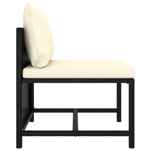 10-Piece Garden Lounge Set with Cushions Poly Rattan Wicker Outdoor Patio Furniture Black - Image 6