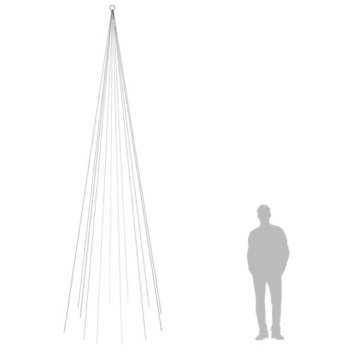 Christmas Tree on Flagpole Warm White 732 LEDs 500cm - Image 8