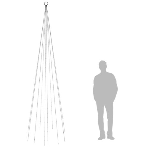 Christmas Tree on Flagpole Cold white 310 LEDs 300cm - Image 10