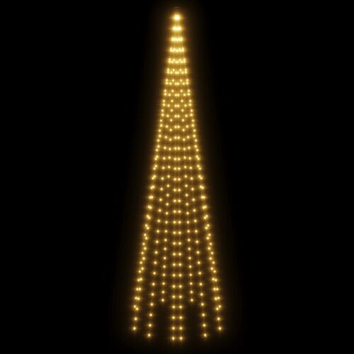 Christmas Tree on Flagpole Warm White 310 LEDs 300cm - Image 4