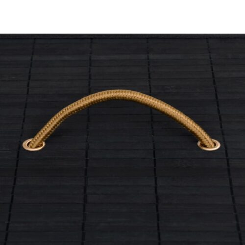 100L Bamboo Hamper Laundry Basket Large Clothes Box Storage Organiser Black - Image 6