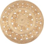 Area Rug Braided Design Jute 120cm Round