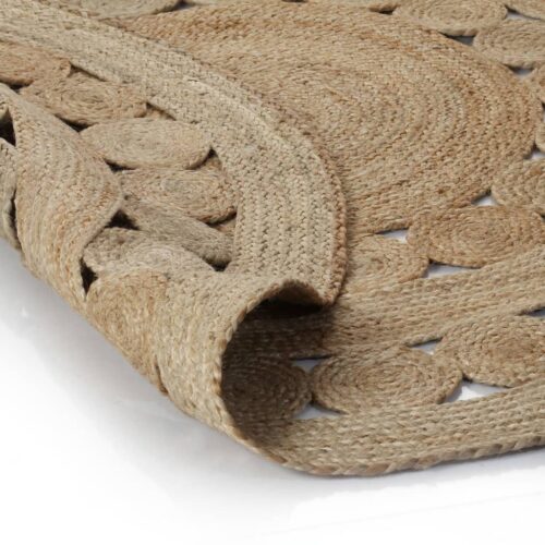 Area Rug Braided Design Jute 120cm Round - Image 2