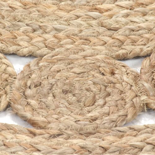 Area Rug Braided Design Jute 120cm Round - Image 4