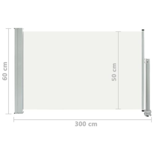 Patio Retractable Side Awning 60x300cm Cream - Image 8