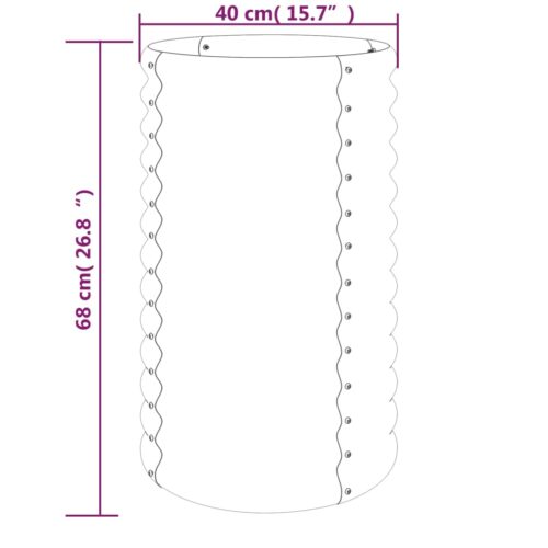 Garden Planter Powder-coated Steel 40x40x68cm Green - Image 4