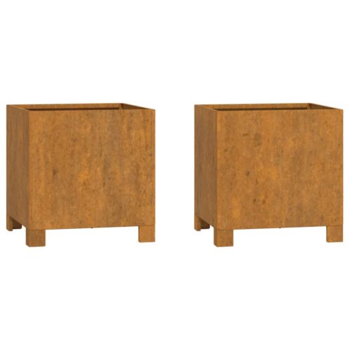 Planters with Legs 2pcs Rusty 32x30x33cm Corten Steel