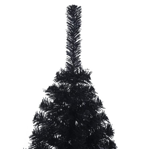 Artificial Half Christmas Tree with Stand Black 150cm PVC - Image 5