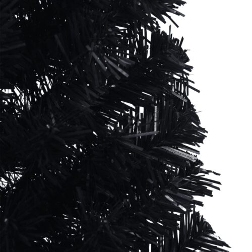 Artificial Half Christmas Tree with Stand Black 150cm PVC - Image 6