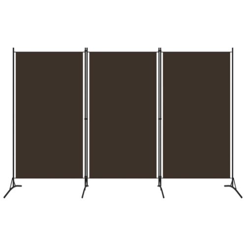 3-Panel Room Divider Brown 260x180cm Fabric