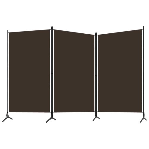 3-Panel Room Divider Brown 260x180cm Fabric - Image 2