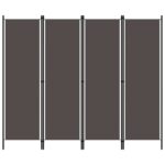 4-Panel Room Divider Anthracite 200x180cm