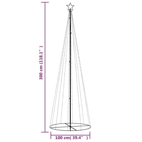 Christmas Cone Tree Cold White 310 LEDs 100x300cm - Image 10