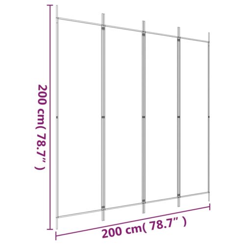 4-Panel Room Divider Anthracite 200x200cm Fabric - Image 8