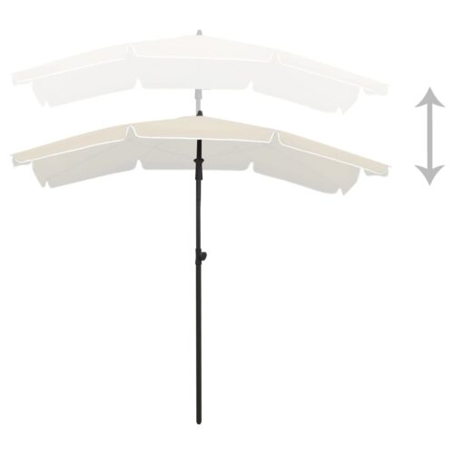 Garden Parasol with Pole 200x130cm Sand - Image 3