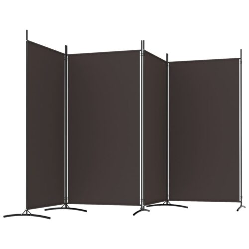 4-Panel Room Divider Brown 346x180cm Fabric - Image 5