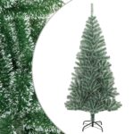 Artificial Christmas Tree with Flocked Snow Green 210cm