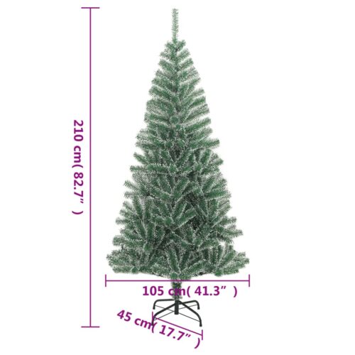 Artificial Christmas Tree with Flocked Snow Green 210cm - Image 6
