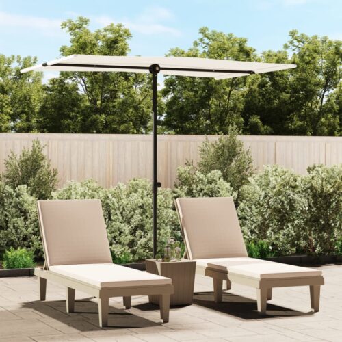 Outdoor Parasol with Aluminium Pole 2x1.5m Sand White - Image 12