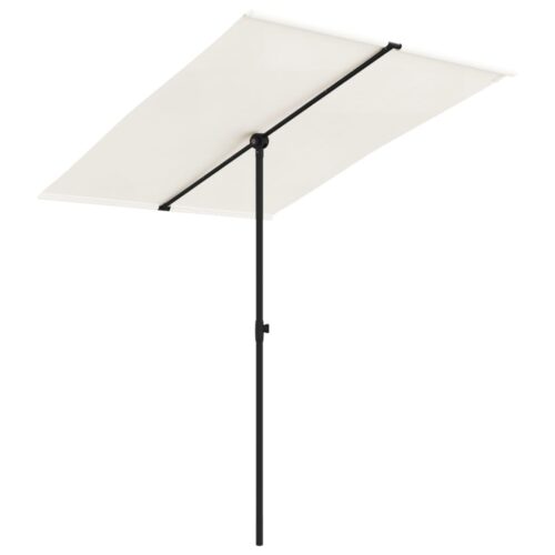 Outdoor Parasol with Aluminium Pole 2x1.5m Sand White