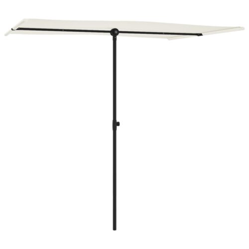 Outdoor Parasol with Aluminium Pole 2x1.5m Sand White - Image 3