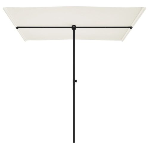 Outdoor Parasol with Aluminium Pole 2x1.5m Sand White - Image 4