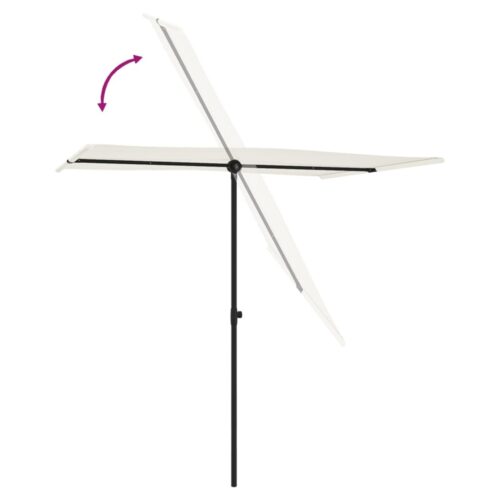 Outdoor Parasol with Aluminium Pole 2x1.5m Sand White - Image 6