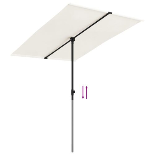 Outdoor Parasol with Aluminium Pole 2x1.5m Sand White - Image 7