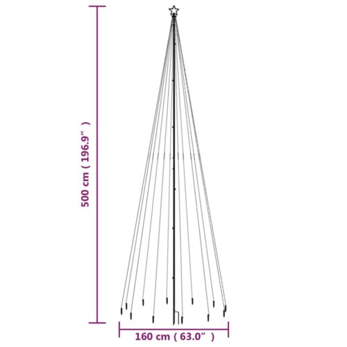 Christmas Tree with Spike Warm White 732 LEDs 500cm - Image 9