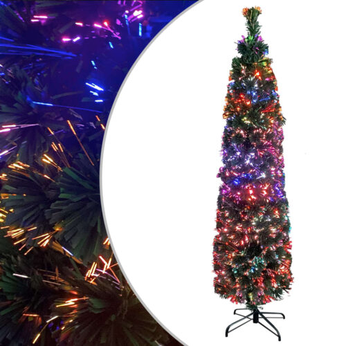 Artificial Slim Christmas Tree with Stand 150cm Fibre Optic