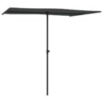 Outdoor Parasol with Aluminium Pole 2x1.5m Anthracite