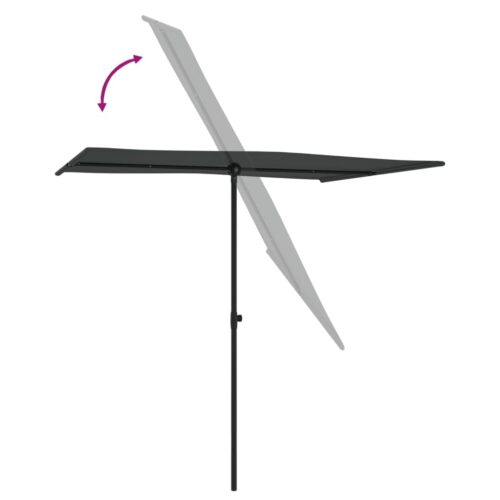 Outdoor Parasol with Aluminium Pole 2x1.5m Anthracite - Image 6