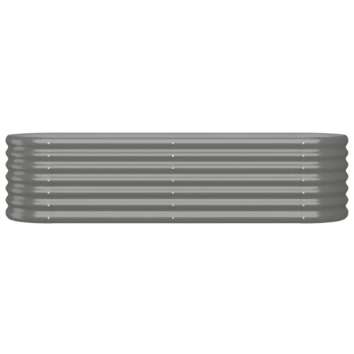 Garden Raised Bed Powder-Coated Steel 152x40x36cm Grey - Image 4