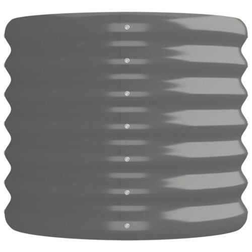 Garden Raised Bed Powder-Coated Steel 152x40x36cm Grey - Image 5